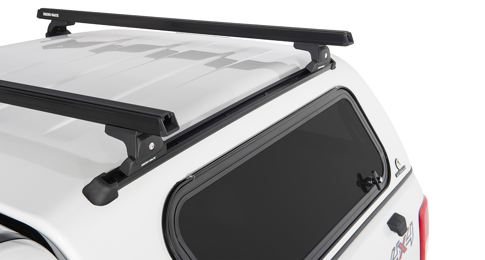 JA6380 Heavy Duty RLT600 Trackmount Black 2 Bar Canopy Roof Rack